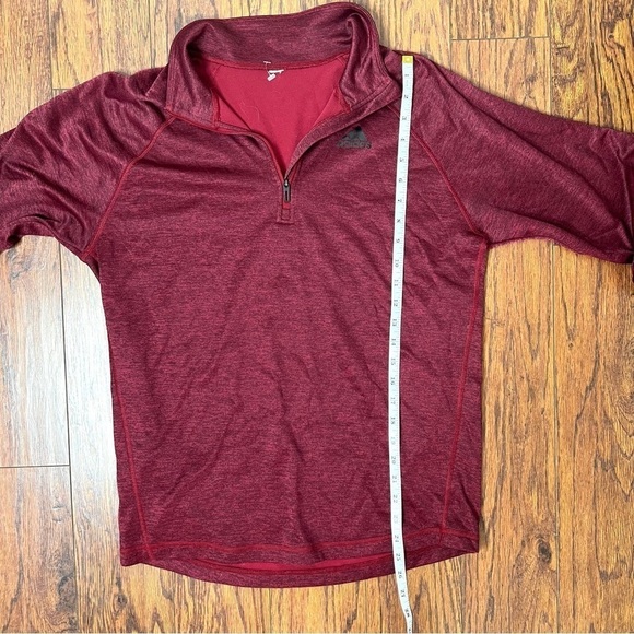 Adidas Climalite Burgundy Red Long Sleeve Half Zip Athletic Top Size Large - Picture 13 of 14